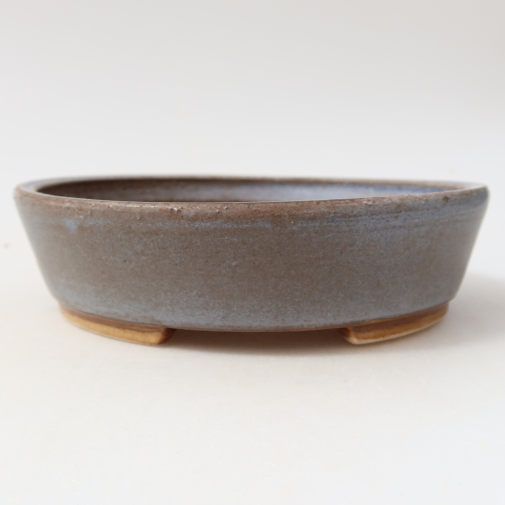 Ceramic bonsai pot, 15 x 14 x 4 cm, blue