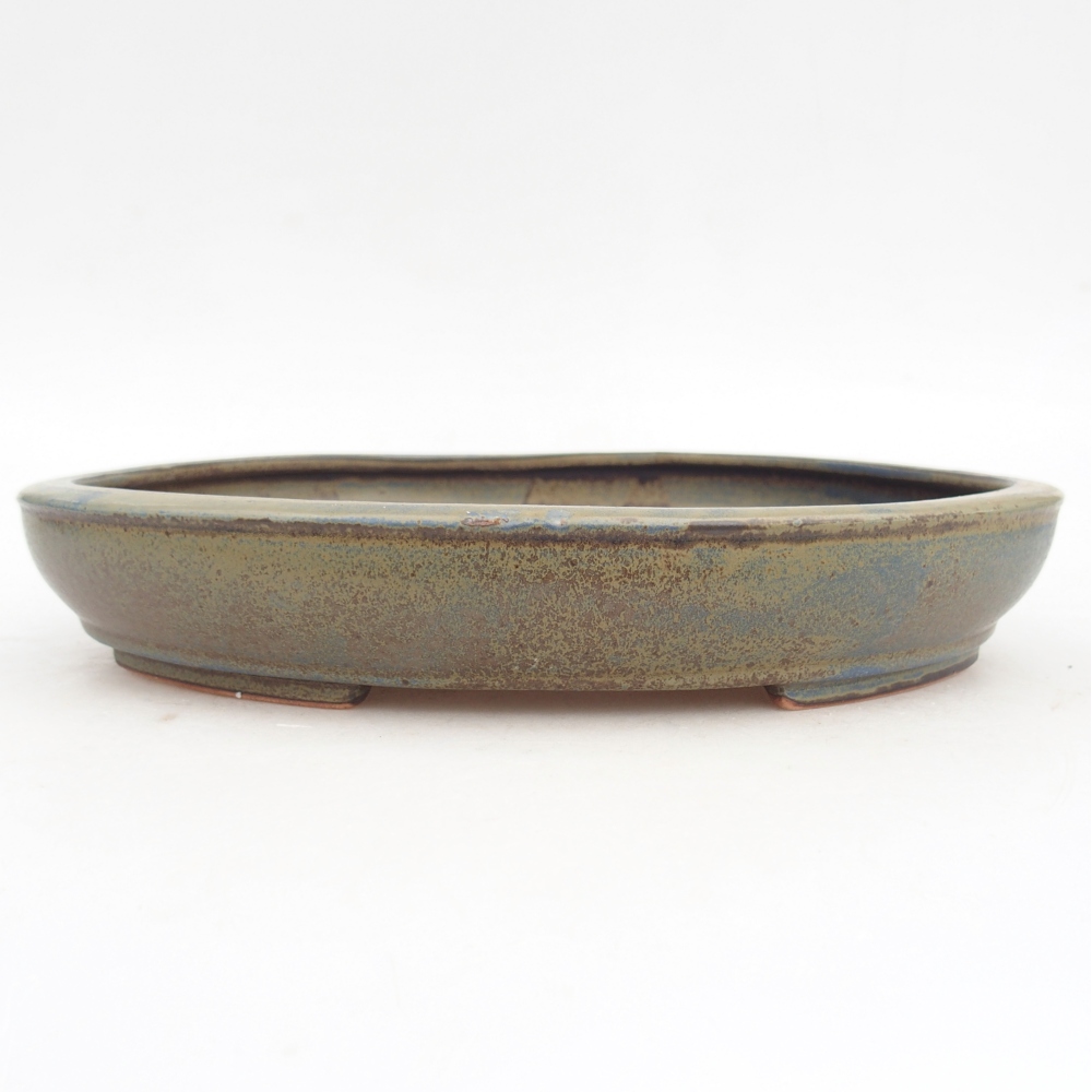 Ceramic bonsai bowl 24,5 x 20 x 4 cm, colour blue
