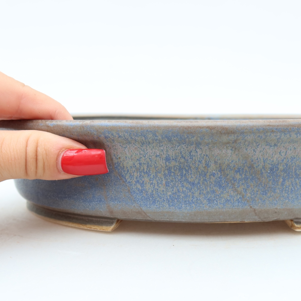 Ceramic bonsai bowl 24 x 21 x 5 cm, colour blue