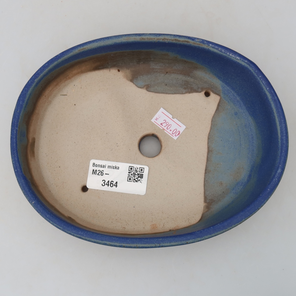 Ceramic bonsai pot, 17 x 14 x 4 cm, blue