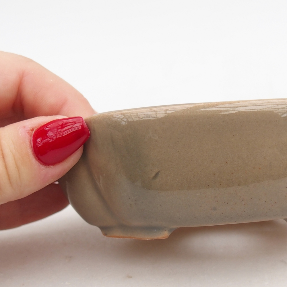 Ceramic bonsai bowl 10,5 x 9 x 3,5 cm, grey