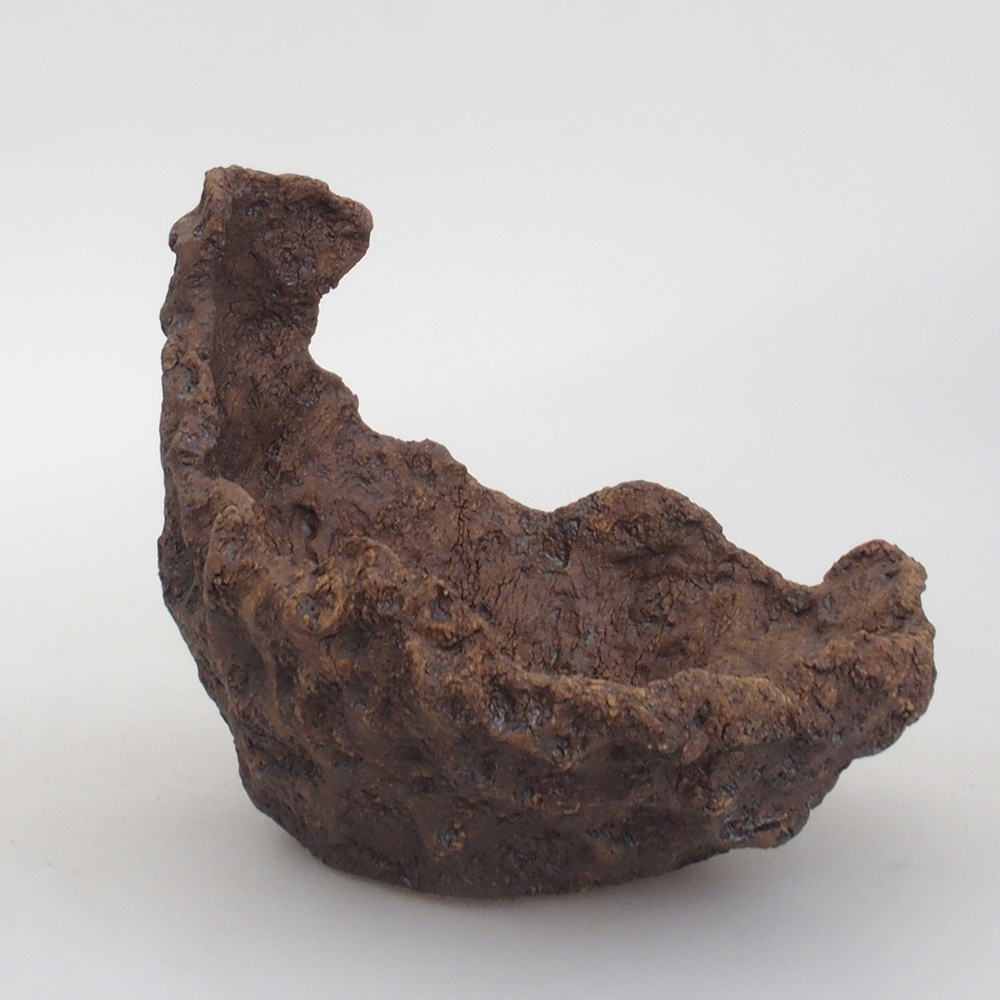 Ceramic shell 13,5 x 11 x 13 cm, brown color