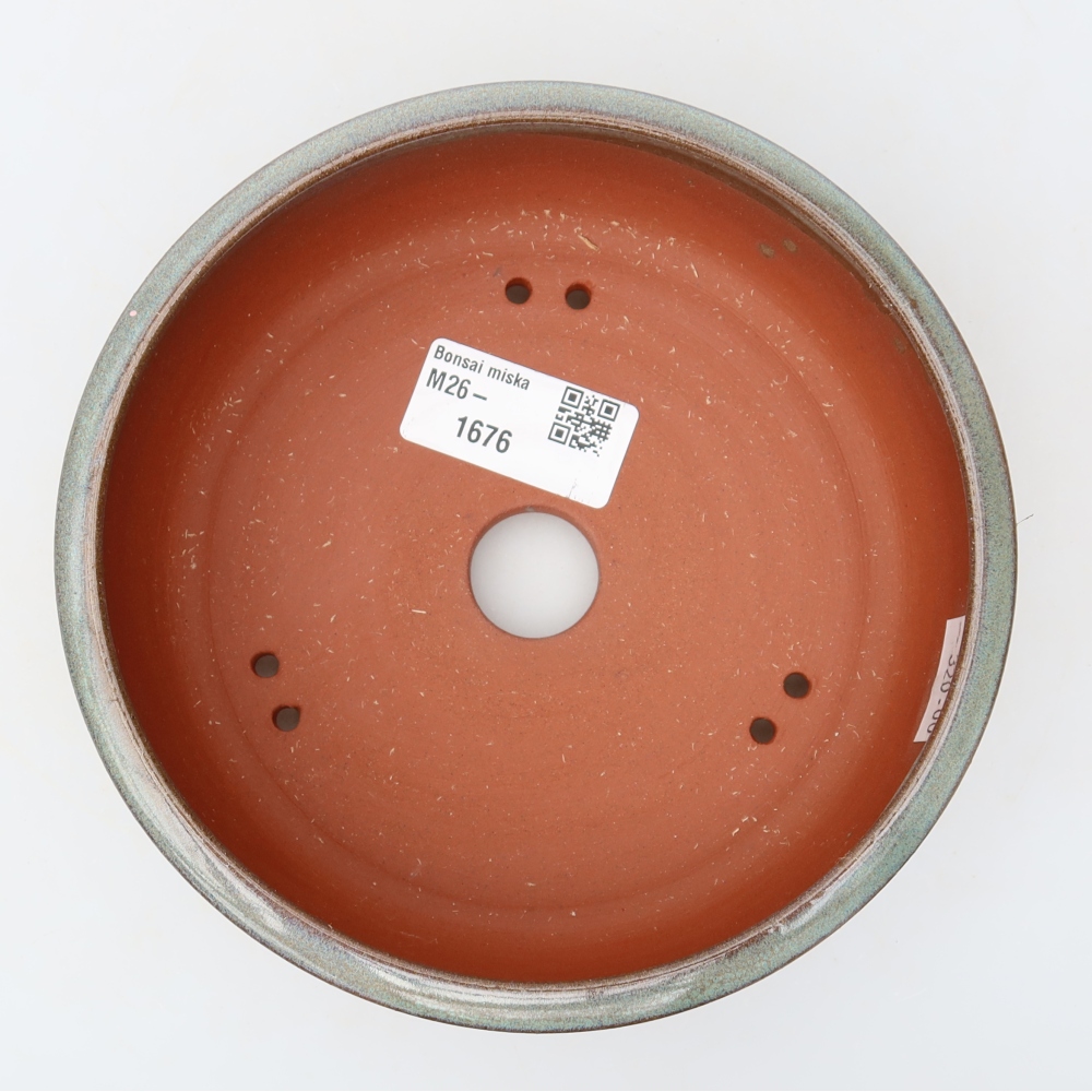 Ceramic bonsai bowl 15 x 15 x 5 cm, green