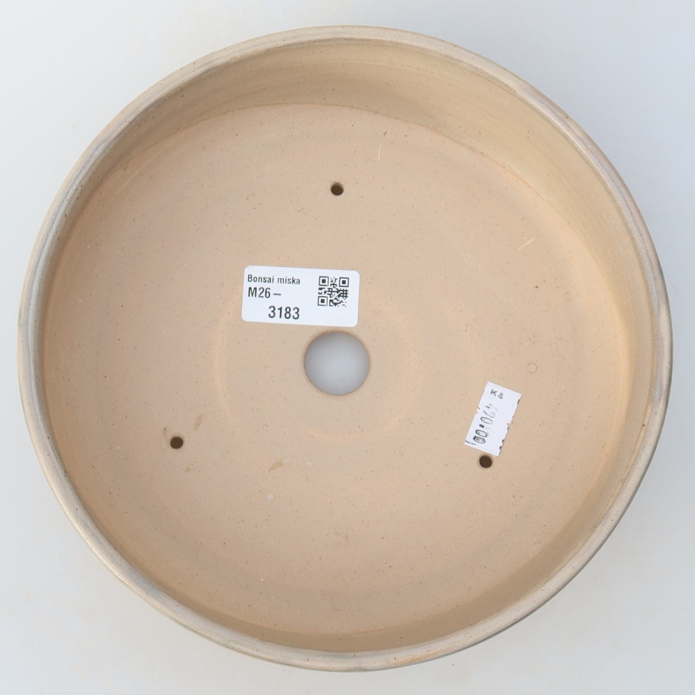 Ceramic bonsai pot, 20 x 20 x 5.5 cm, beige
