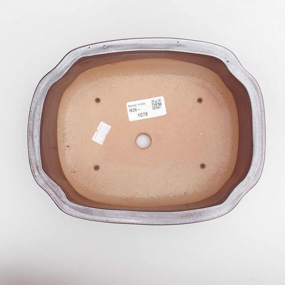 Ceramic bonsai bowl 22 x 16,5 x 7 cm, brown