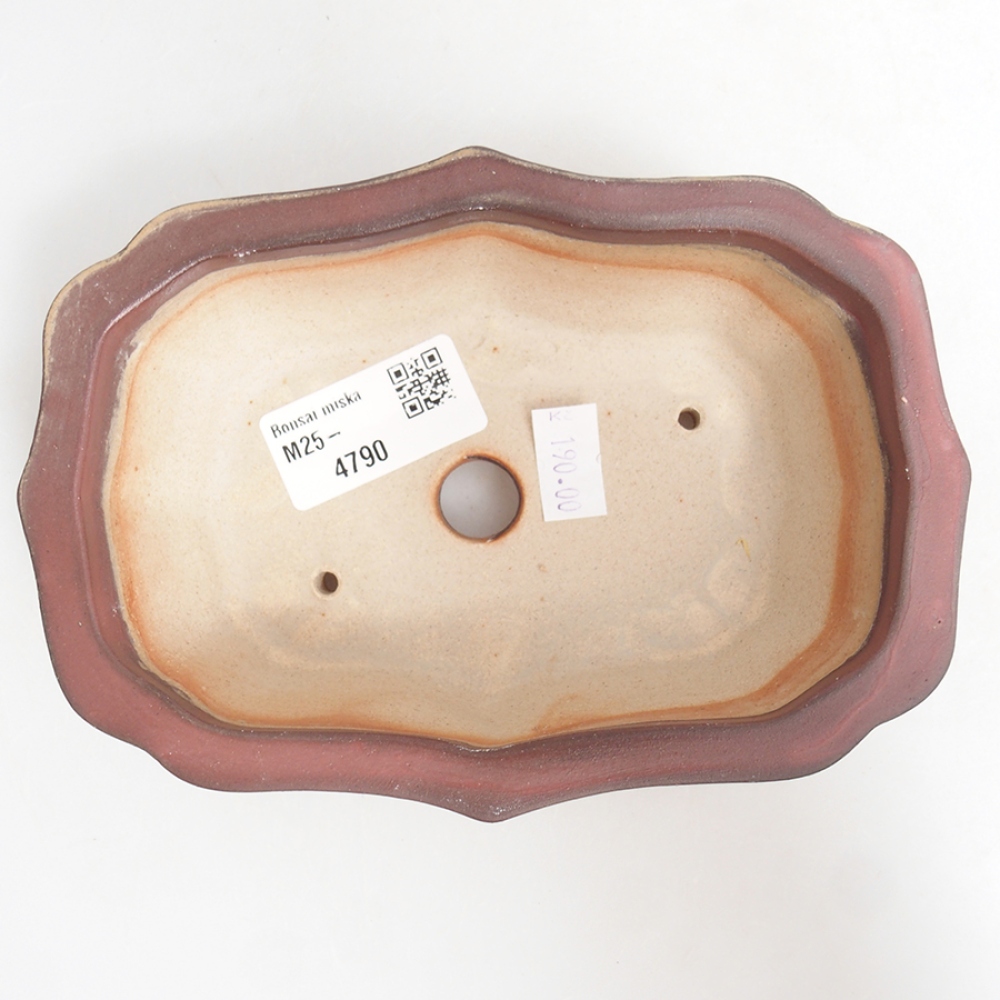 Ceramic bonsai bowl 15,5 x 11,5 x 4,5 cm, color pink