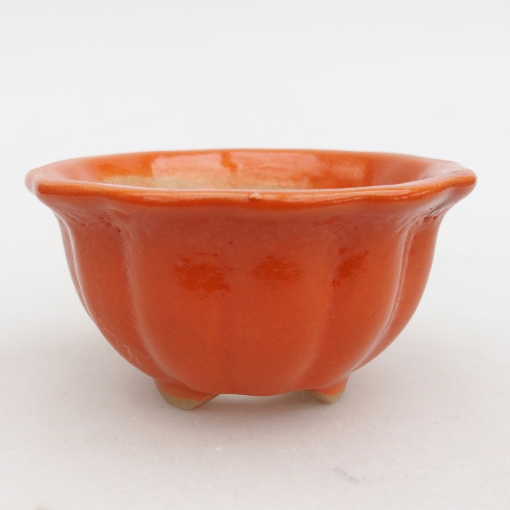 Ceramic bonsai bowl 8,5 x 8,5 x 4,5 cm, orange