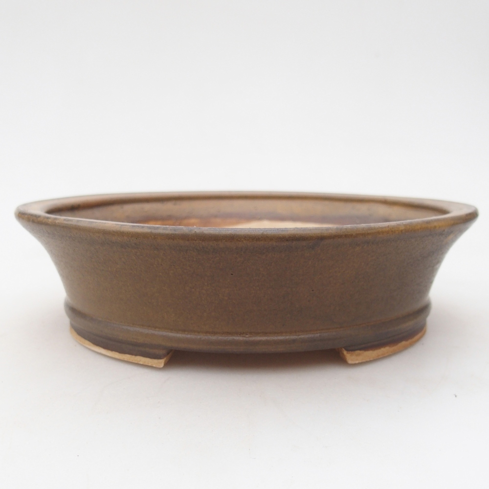 Ceramic bonsai bowl 17,5 x 16 x 5 cm, brown