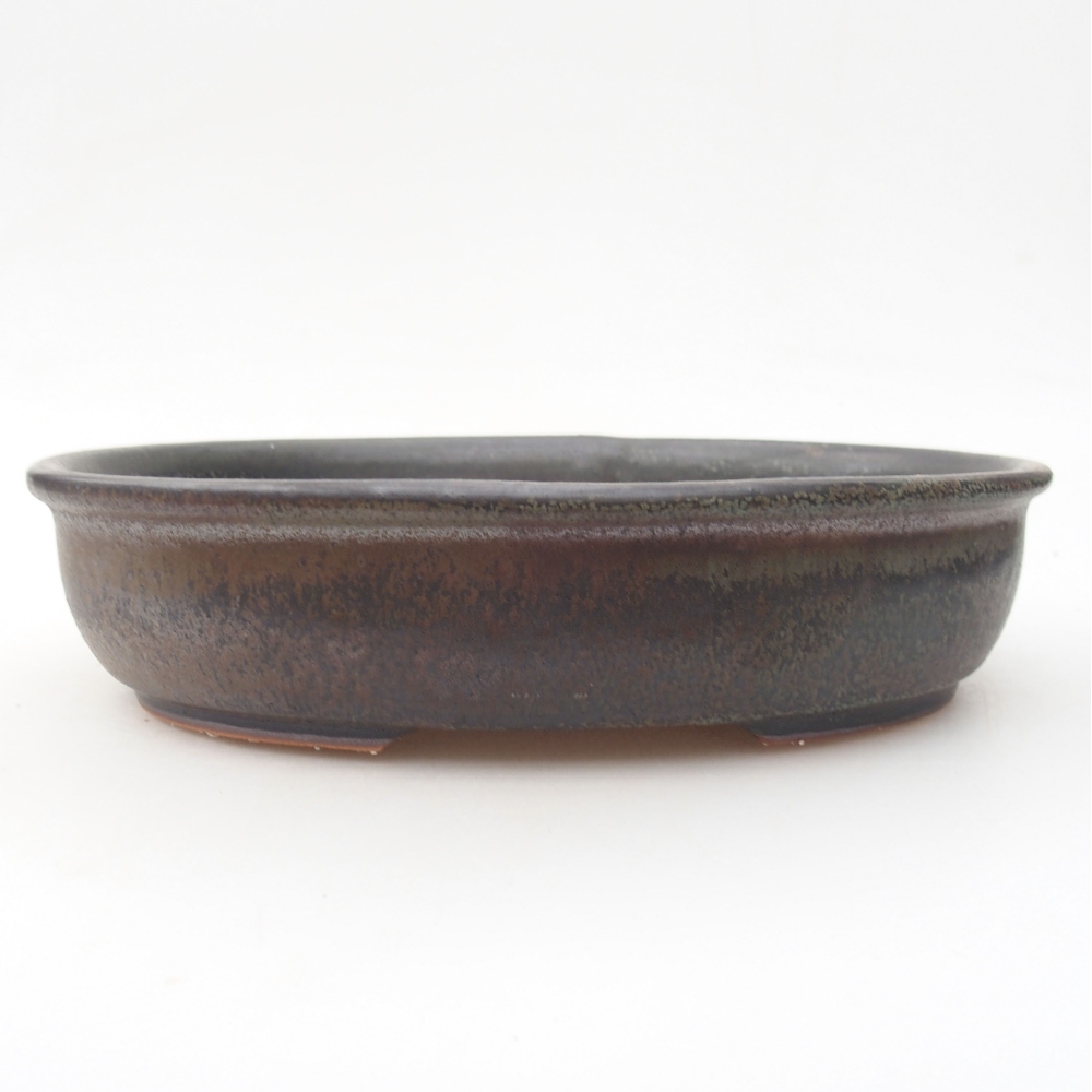 Ceramic bonsai bowl 22 x 17 x 5 cm, color brown