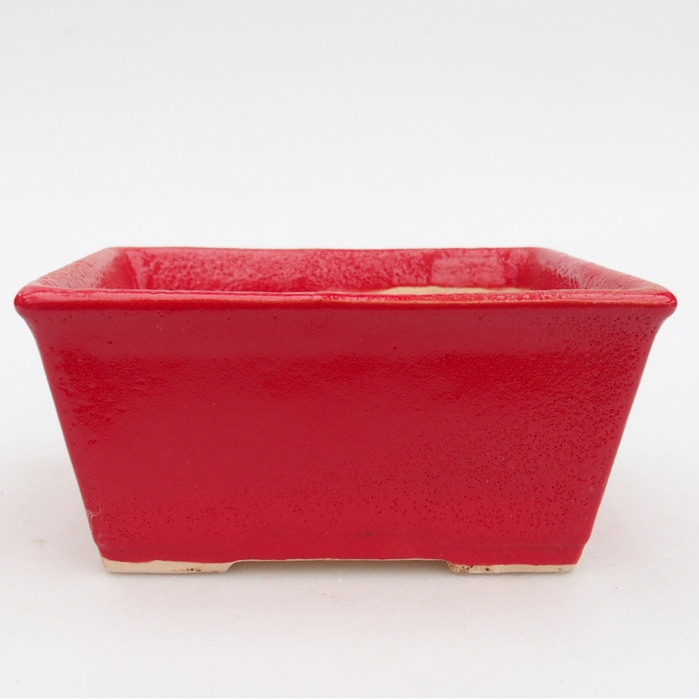 Ceramic bonsai bowl 11,5 x 9,5 x 6 cm, colour red