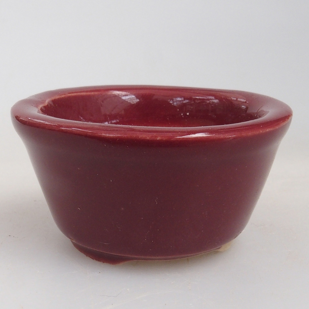 Mini bonsai bowl 4 x 4 x 2 cm, color burgundy