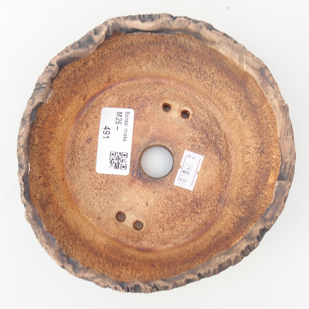 Ceramic bonsai bowl 14 x 14 x 5 cm, green