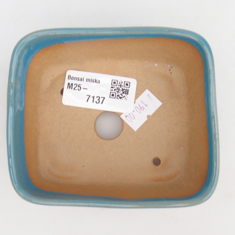 Ceramic bonsai bowl 10,5 x 8,5 x 4 cm, colour blue