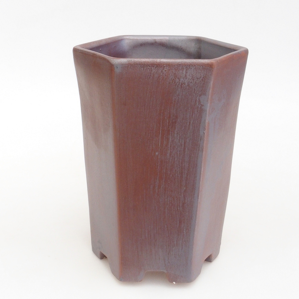 Ceramic bonsai bowl 12,5 x 11,5 x 16,5 cm, color metallic
