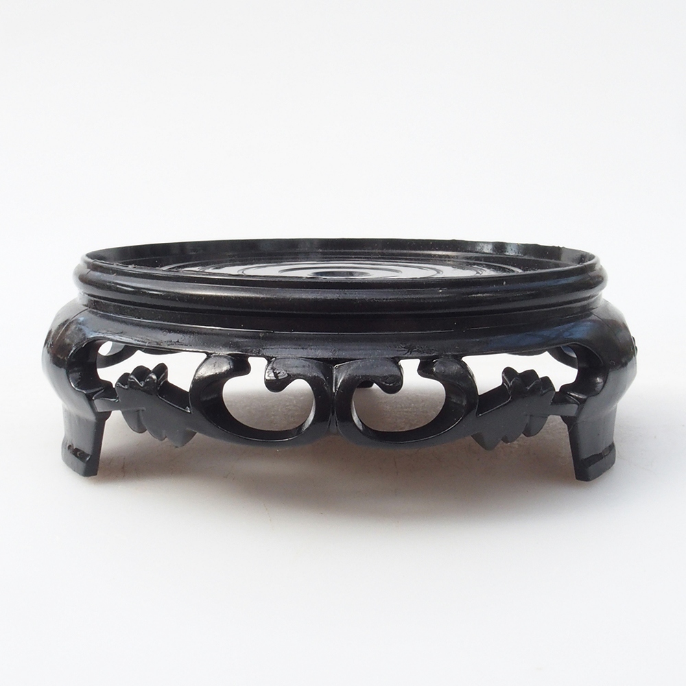 Bonsai table plastic round 11 x 11 x 3,5 cm, color black