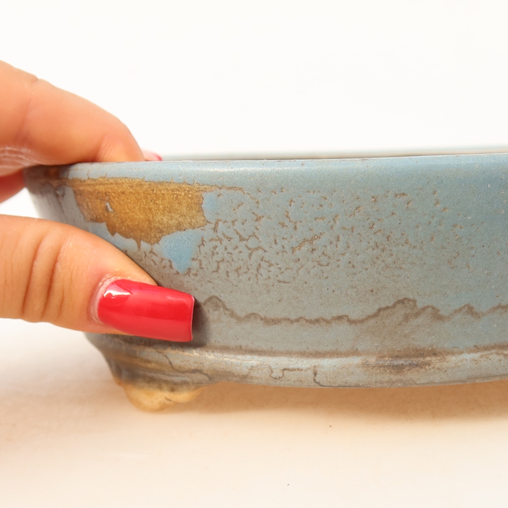 Ceramic bonsai bowl 18 x 18 x 5 cm, colour blue