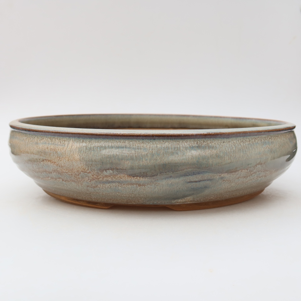 Ceramic bonsai pot, 30 x 30 x 7 cm, gray