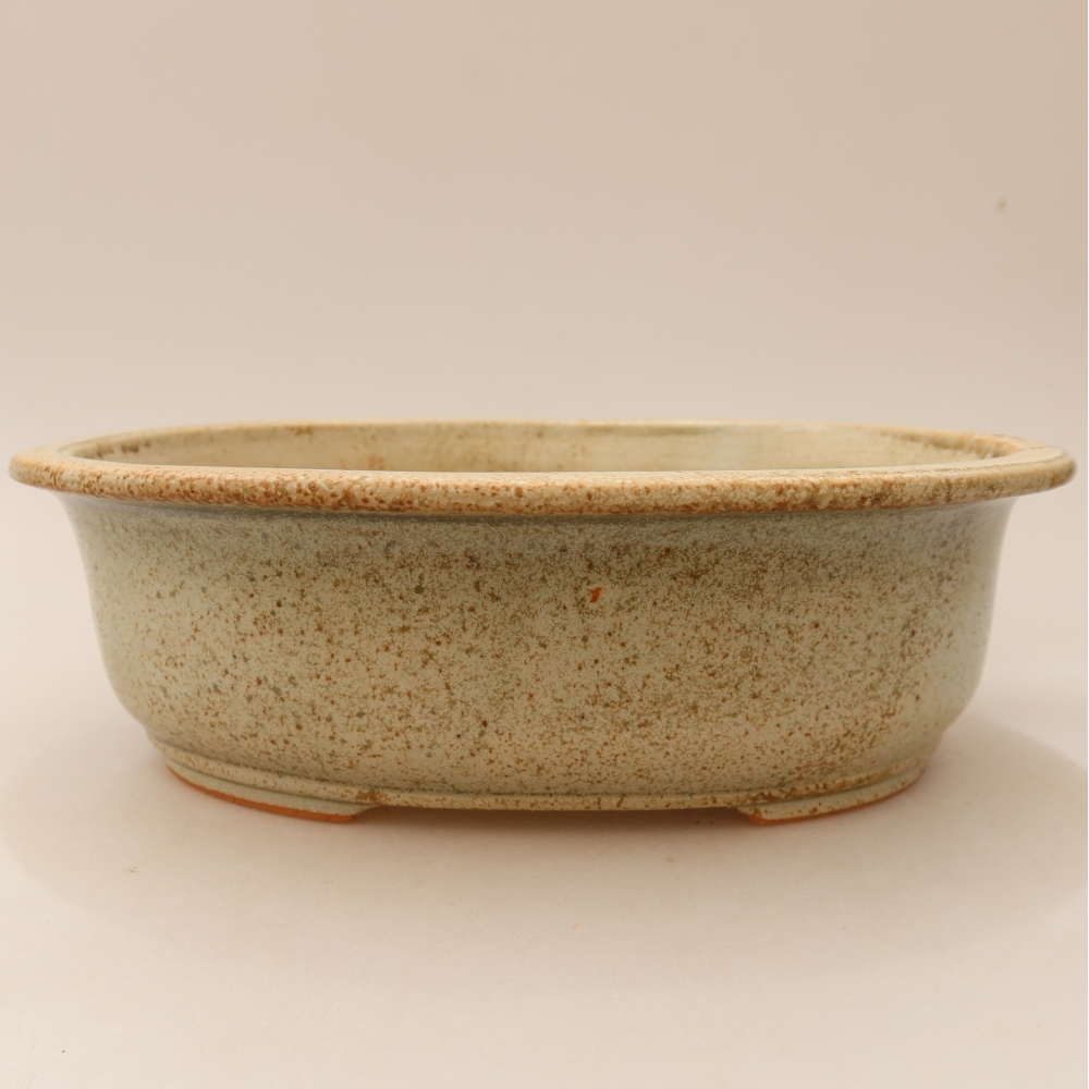 Ceramic bonsai pot, 23 x 19 x 8 cm, beige