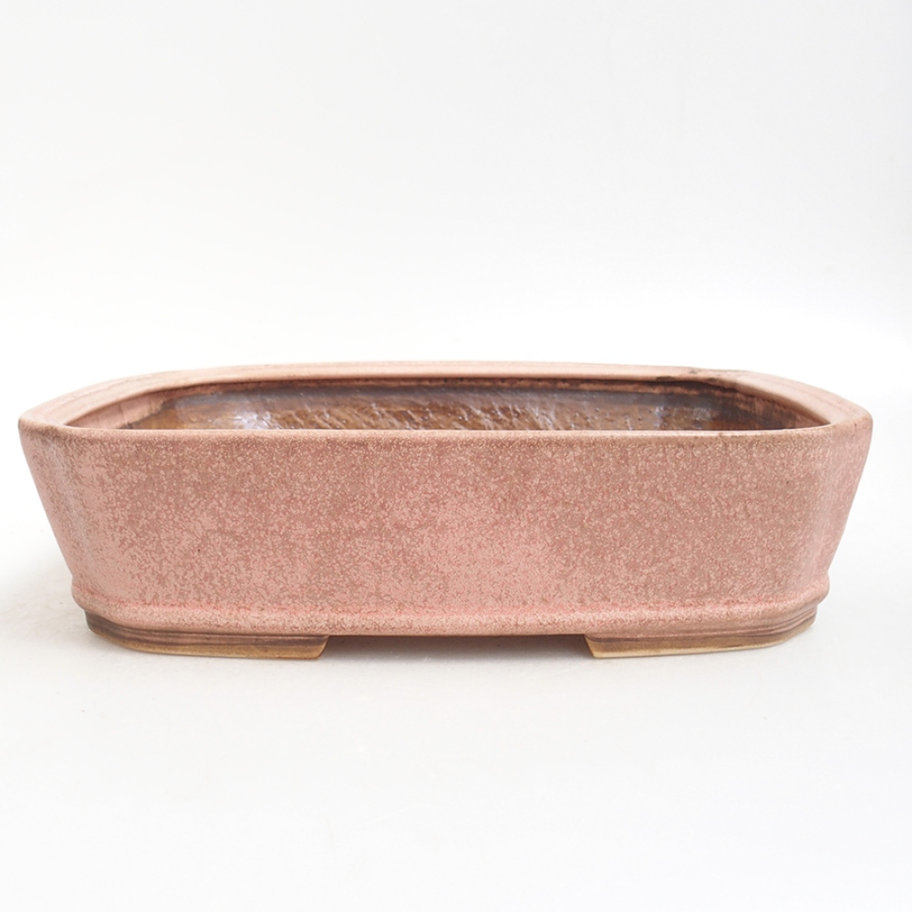 Ceramic bonsai bowl  24,5 x 21 x 6  cm, color  pink