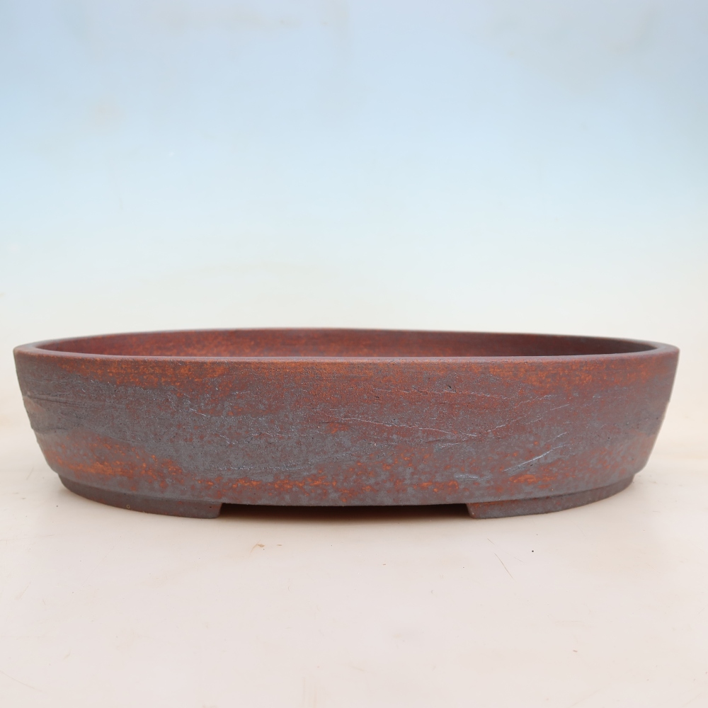 Ceramic bonsai pot, 37 x 30 x 7.5 cm, metallic color