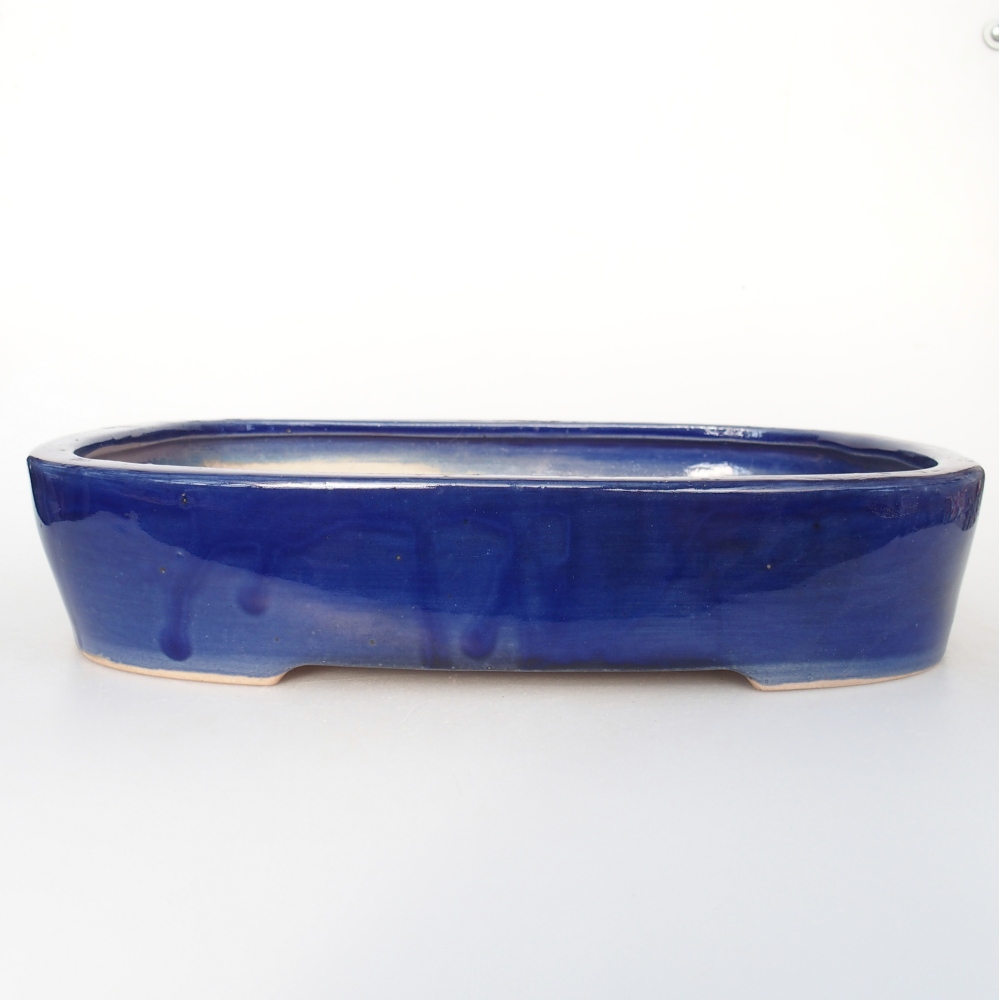 Ceramic bonsai bowl 31,5 x 24 x 6 cm, colour blue