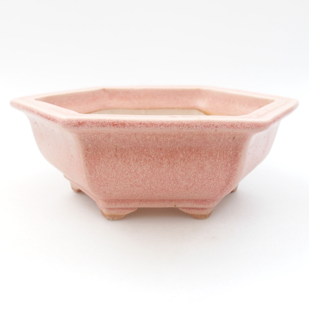 Ceramic bonsai bowl 17 x 15 x 6 cm, color pink