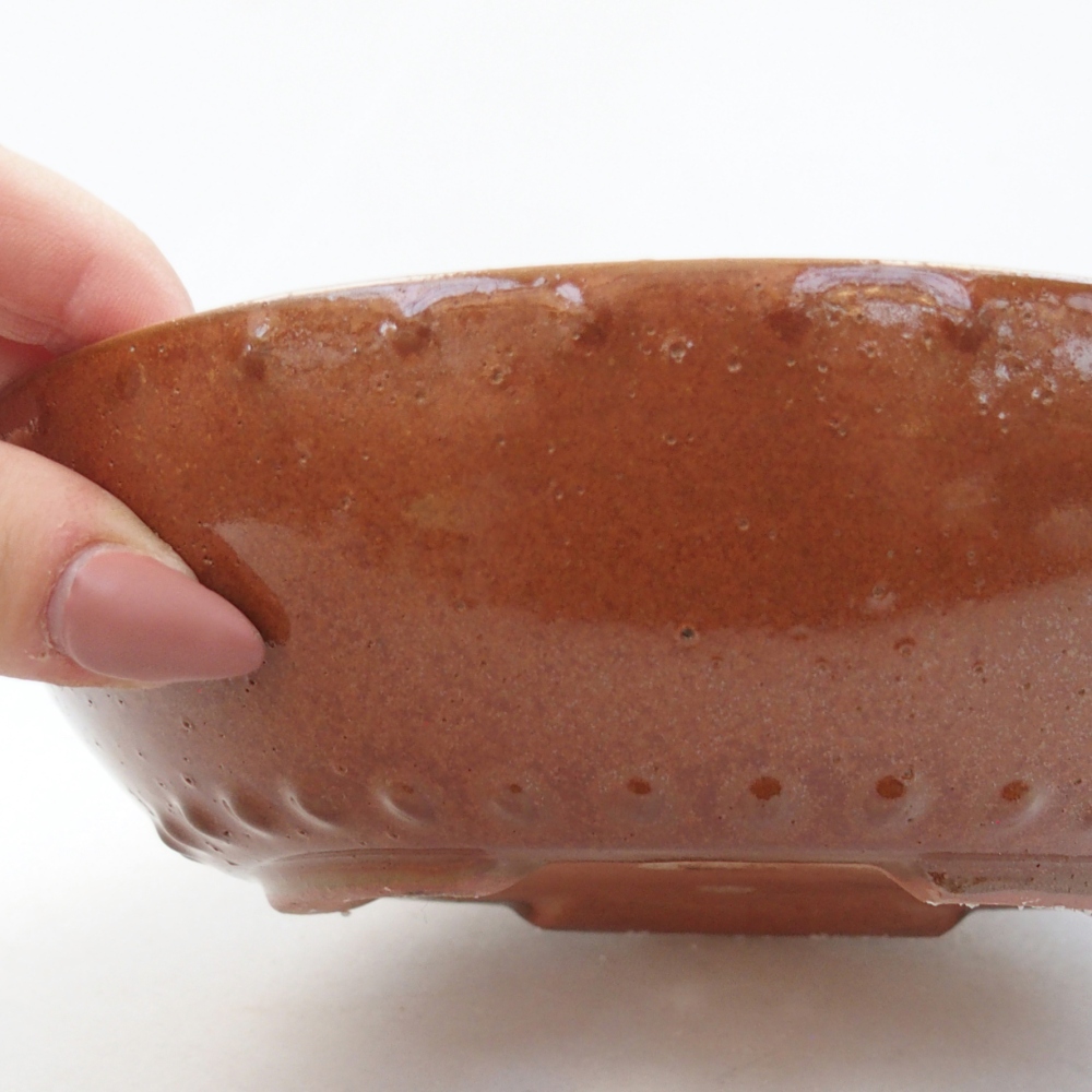 Ceramic bonsai bowl 18 x 18 x 5 cm, brown