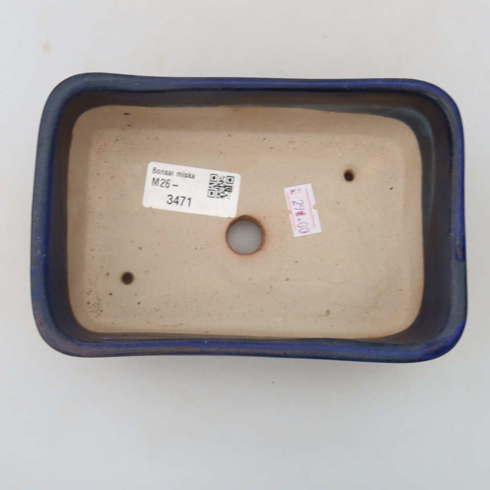 Ceramic bonsai pot, 16 x 10.5 x 5.5 cm, blue