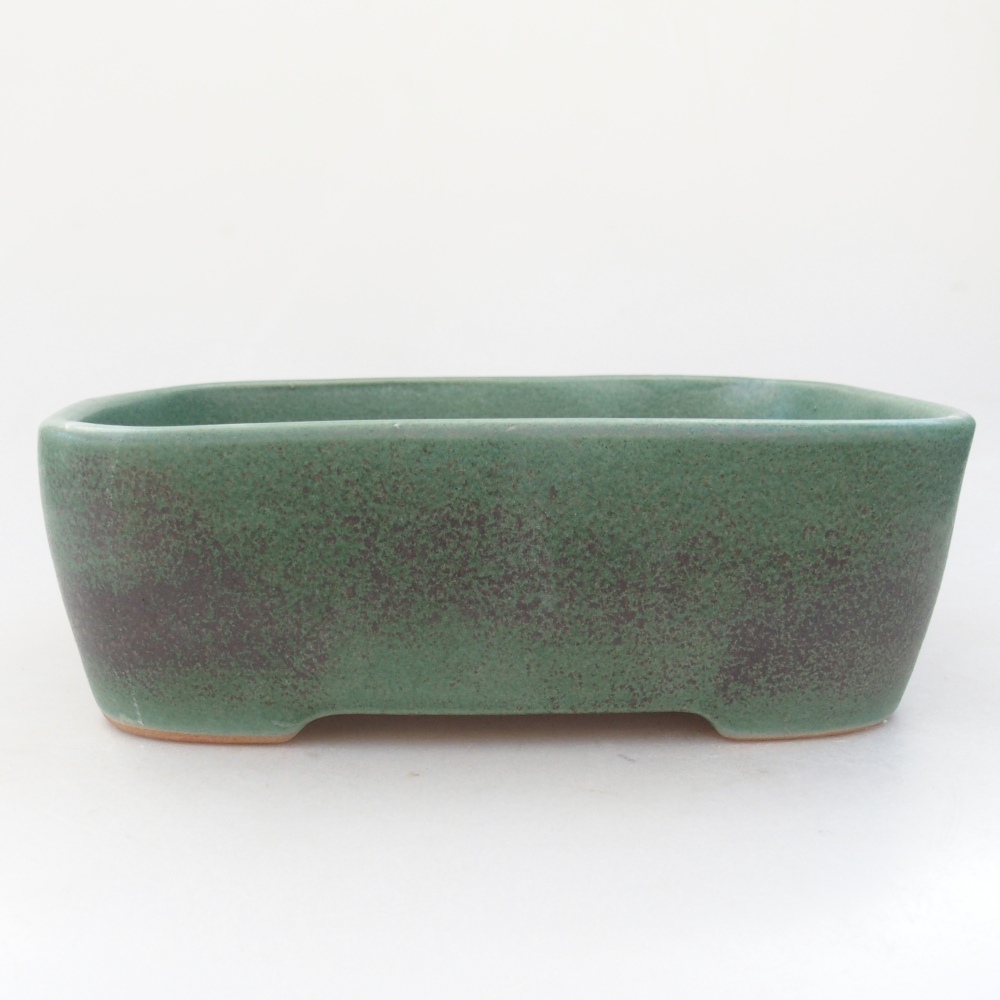 Ceramic bonsai bowl 23 x 18 x 7,5 cm, green