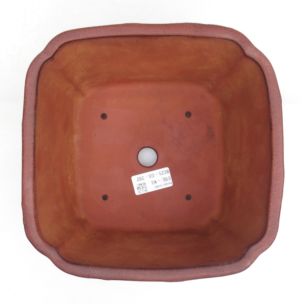 Ceramic bonsai bowl 21 x 21 x 13,5 cm, brown