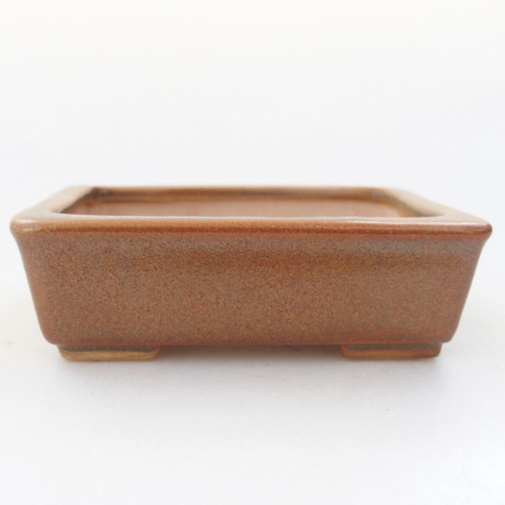 Ceramic bonsai bowl 11 x 8,5 x 3,5 cm, brown