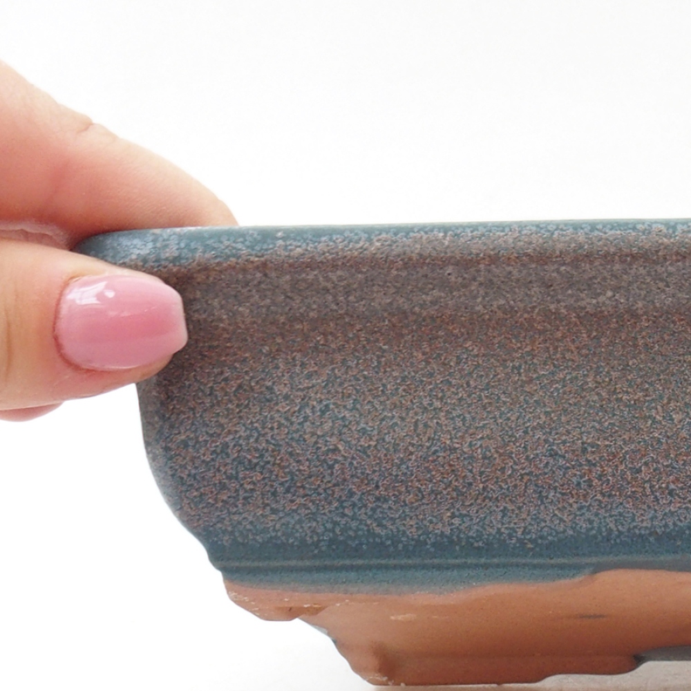 Ceramic bonsai bowl 17,5 x 13 x 4 cm, color blue