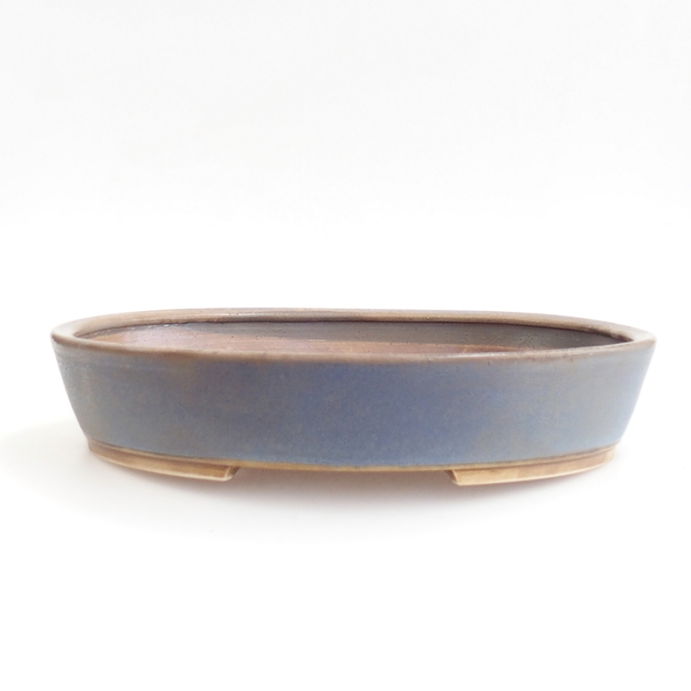 Ceramic bonsai bowl 31 x 26,5 x 6 cm, colour blue