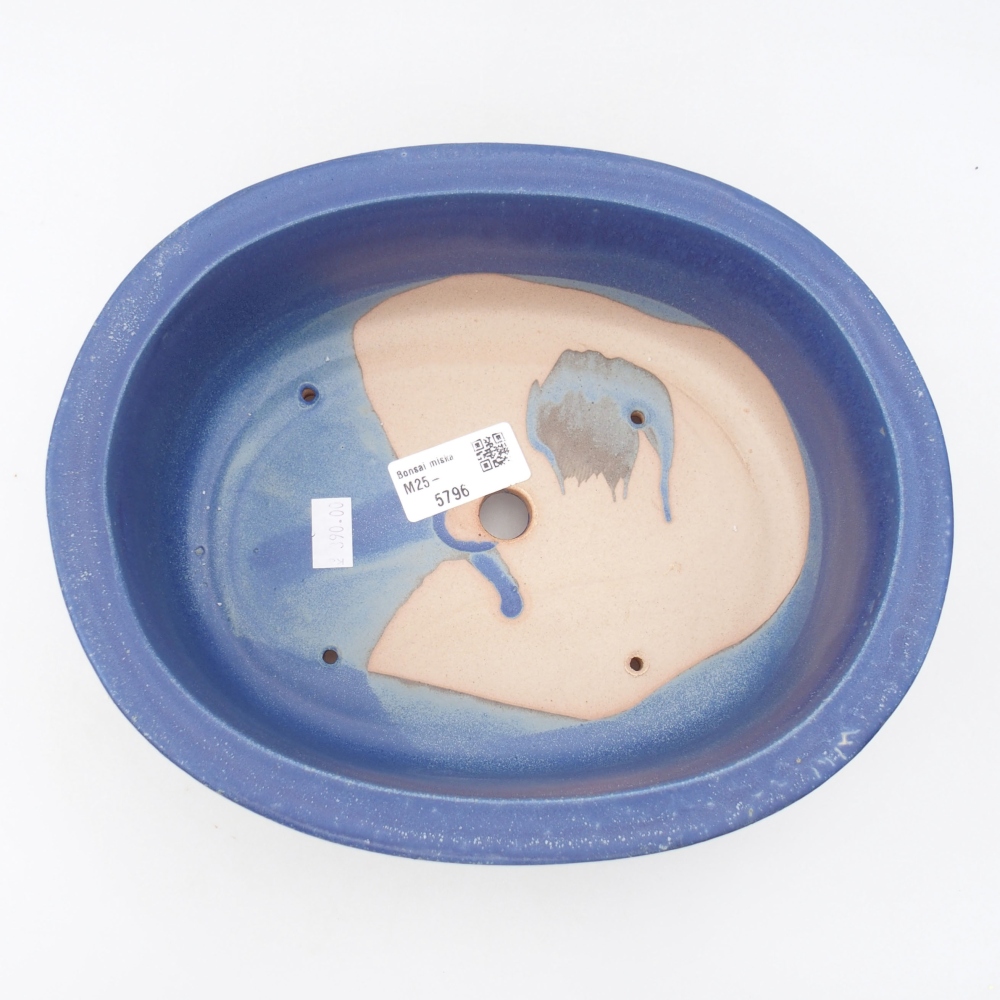 Ceramic bonsai bowl 23 x 19,5 x 7 cm, color blue