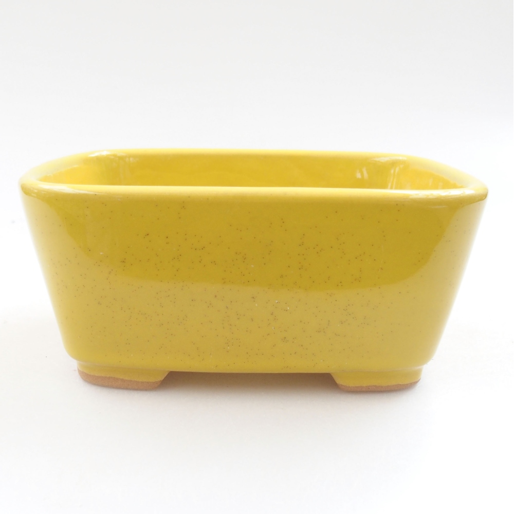 Ceramic bonsai bowl 13,5 x 10 x 6 cm, color yellow