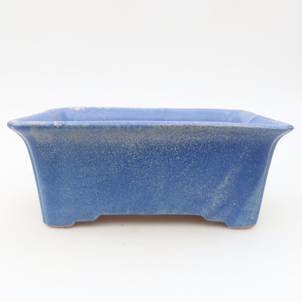 Ceramic bonsai pot, 18 x 13.5 x 7.5 cm, blue