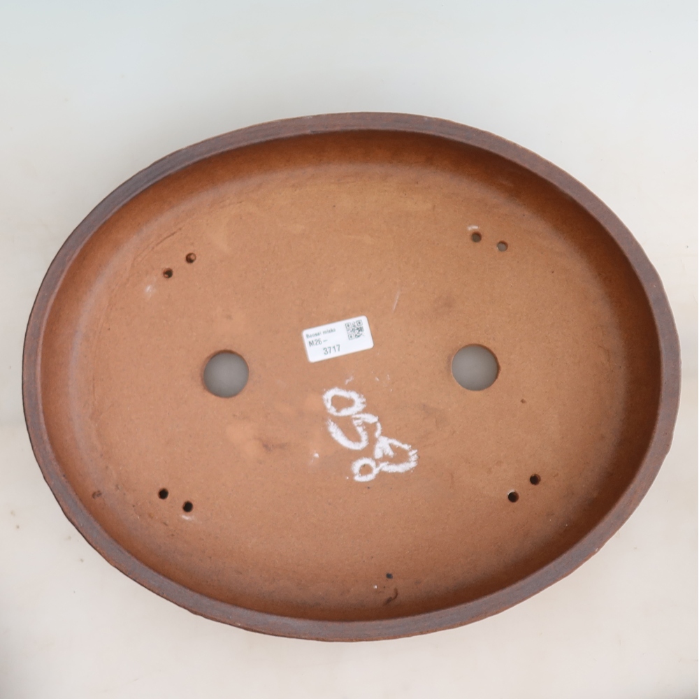 Ceramic bonsai pot, 37 x 30 x 7 cm, brown
