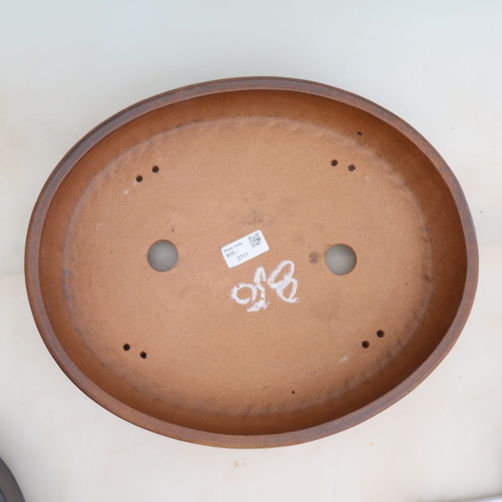 Ceramic bonsai pot, 37 x 30 x 7 cm, brown