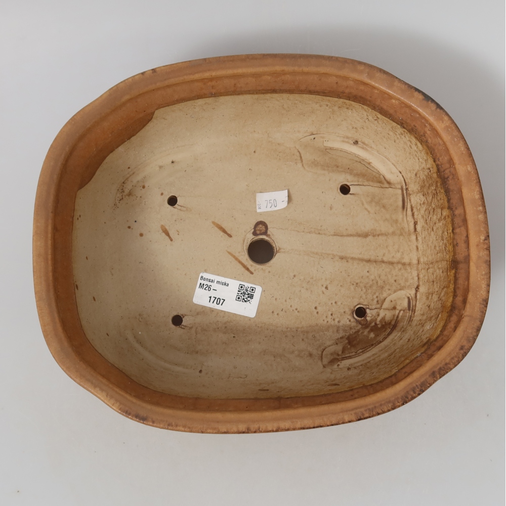 Ceramic bonsai pot, 25 x 21.5 x 7.5 cm, pink
