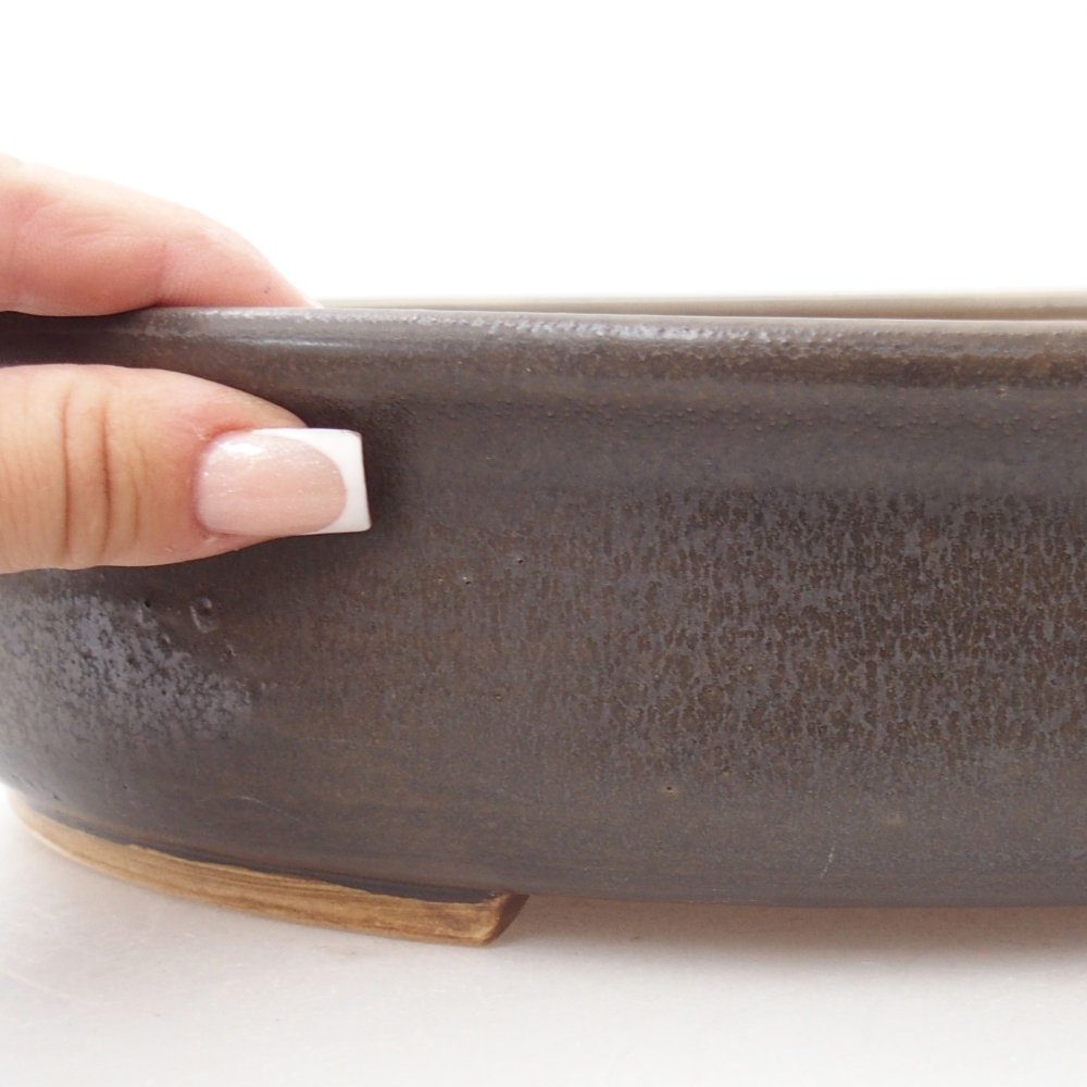 Ceramic bonsai bowl 32,5 x 28 x 7 cm, brown