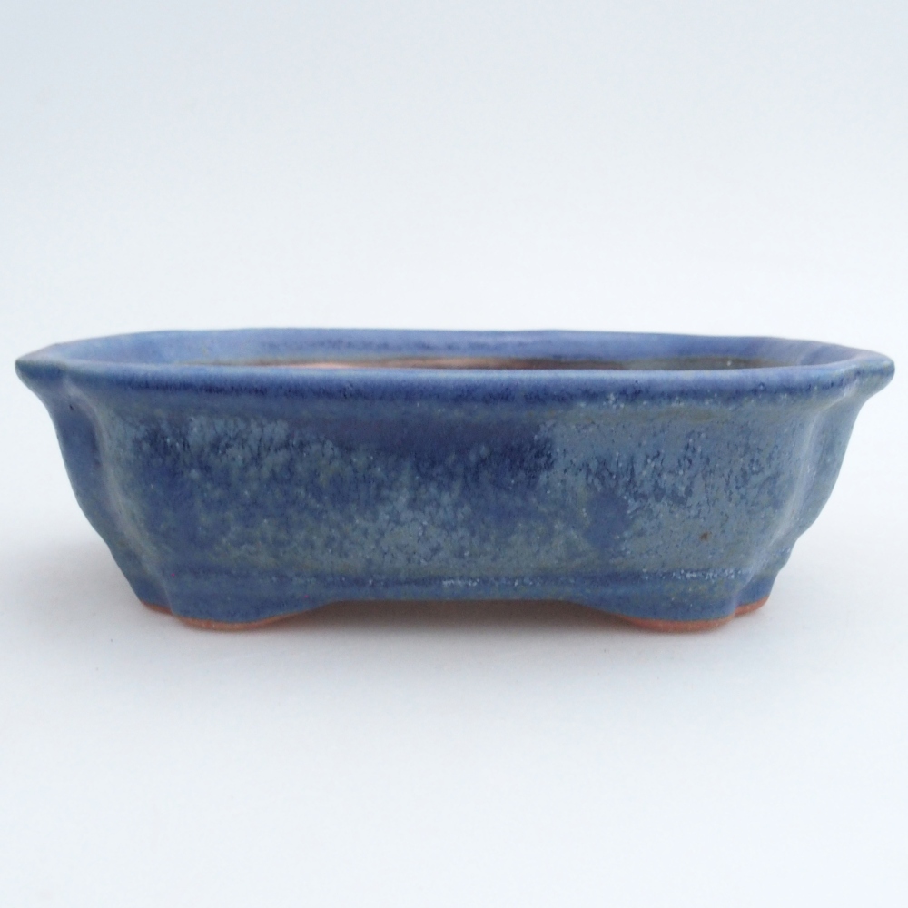 Ceramic bonsai bowl 16 x 12 x 5 cm, colour blue