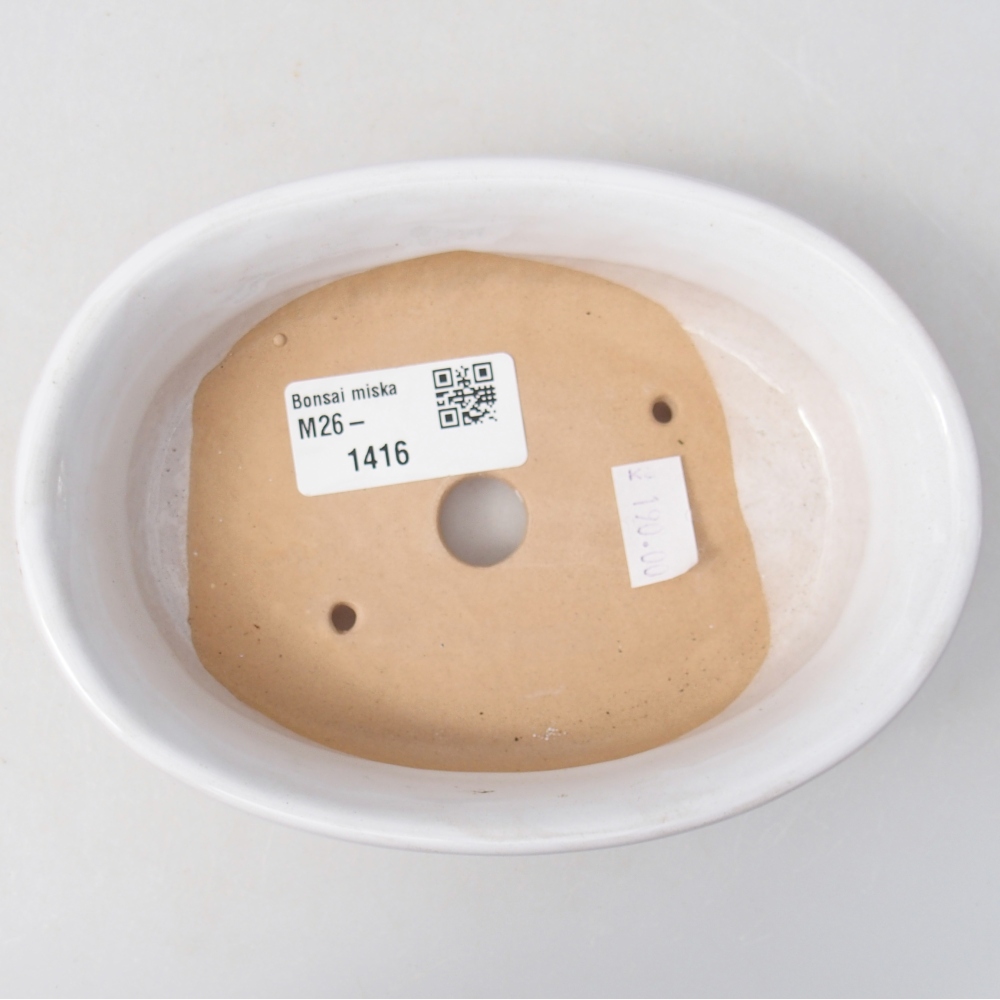 Ceramic bonsai bowl 14,5 x 10,5 x 3,5 cm, colour white