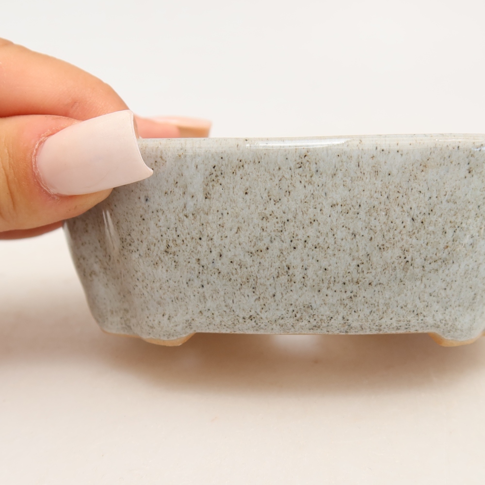 Ceramic bonsai pot, 10.5 x 8 x 4 cm, gray