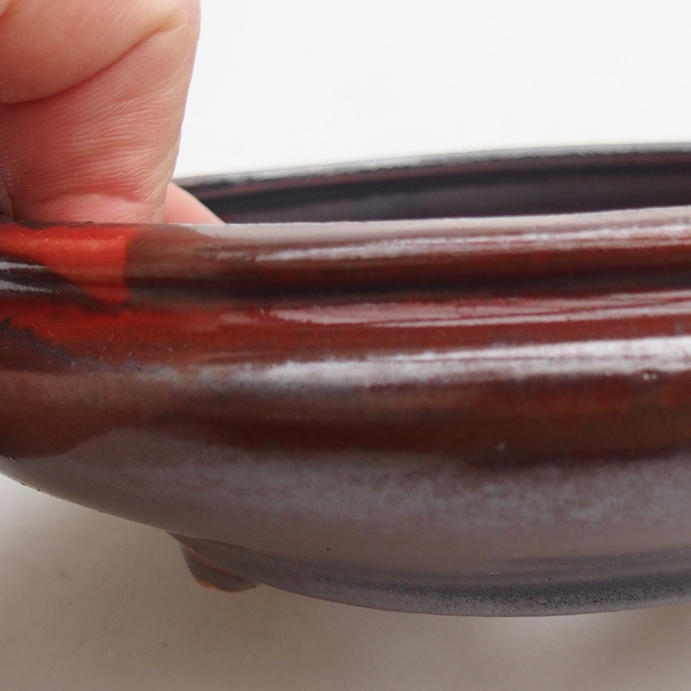 Ceramic bonsai bowl 15 x 15 x 4,5 cm, colour red