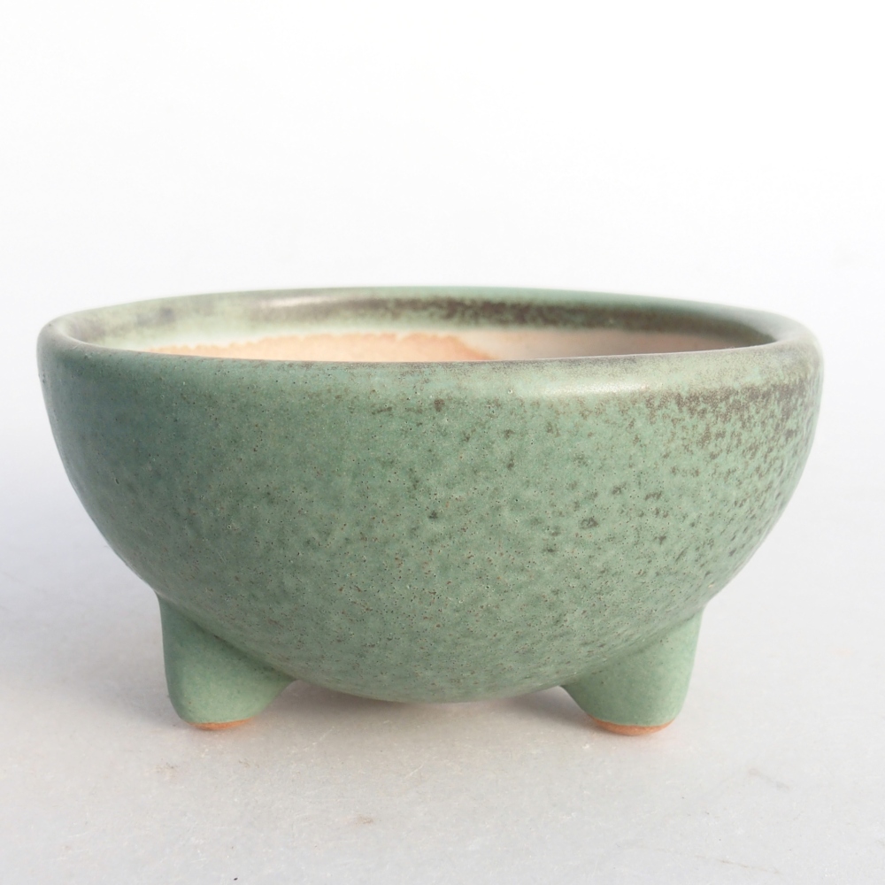 Ceramic bonsai bowl 10 x 10 x 5 cm, green