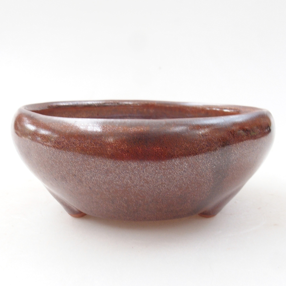 Ceramic bonsai bowl 11 x 11 x 5 cm, color brown