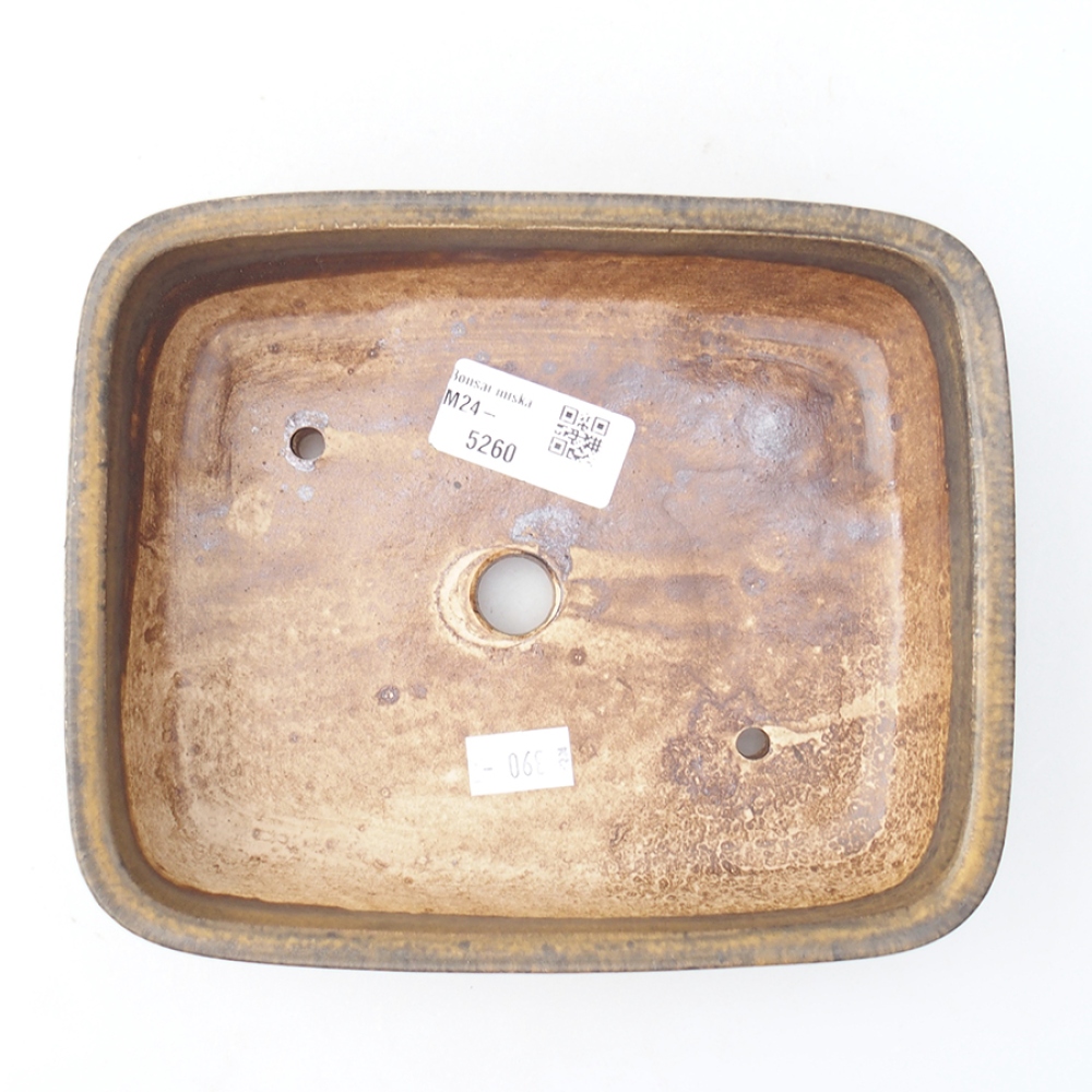 Ceramic bonsai bowl 17,5 x 14 x 4,5 cm, color brown