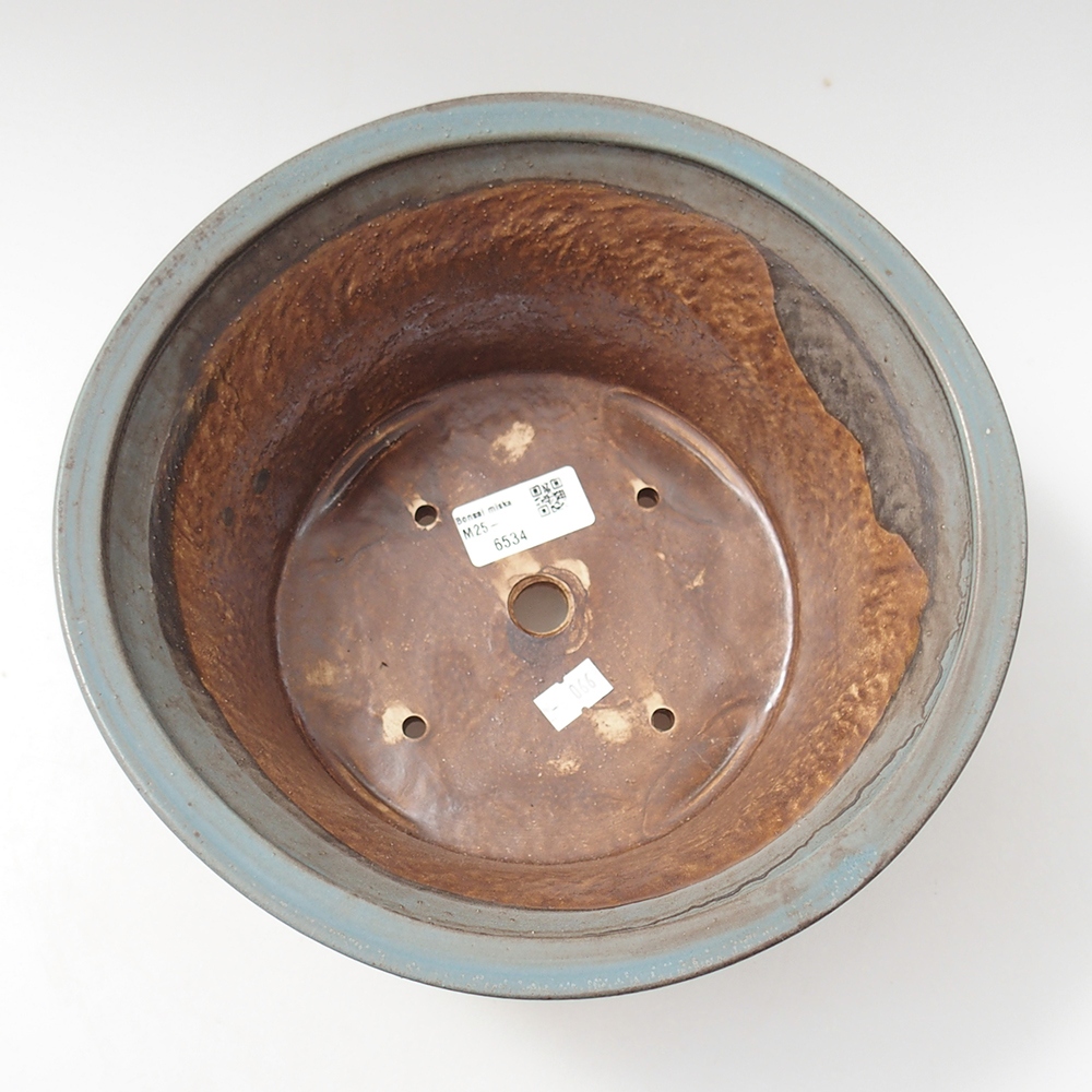 Ceramic bonsai bowl 24 x 24 x 11,5 cm, colour blue