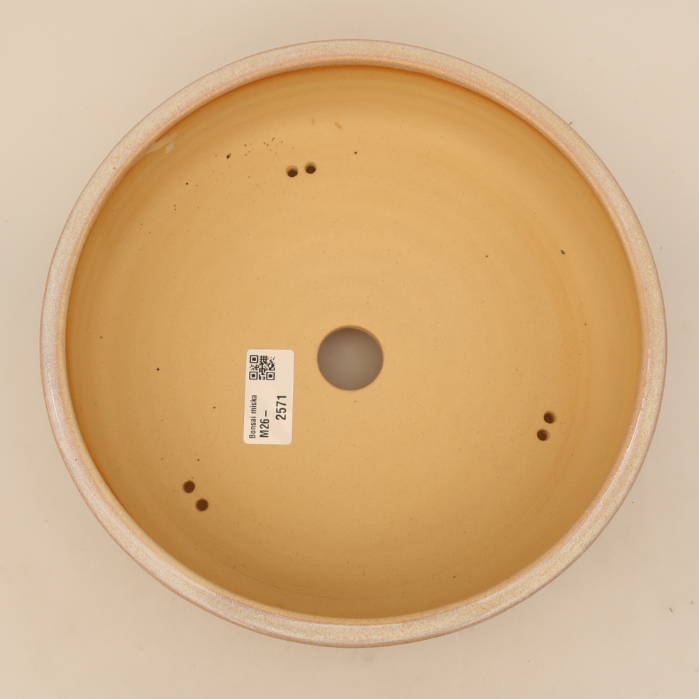 Ceramic bonsai pot, 23 x 23 x 6.5 cm, beige