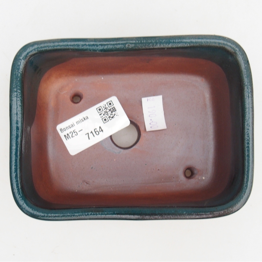 Ceramic bonsai bowl 12,5 x 10 x 5 cm, green